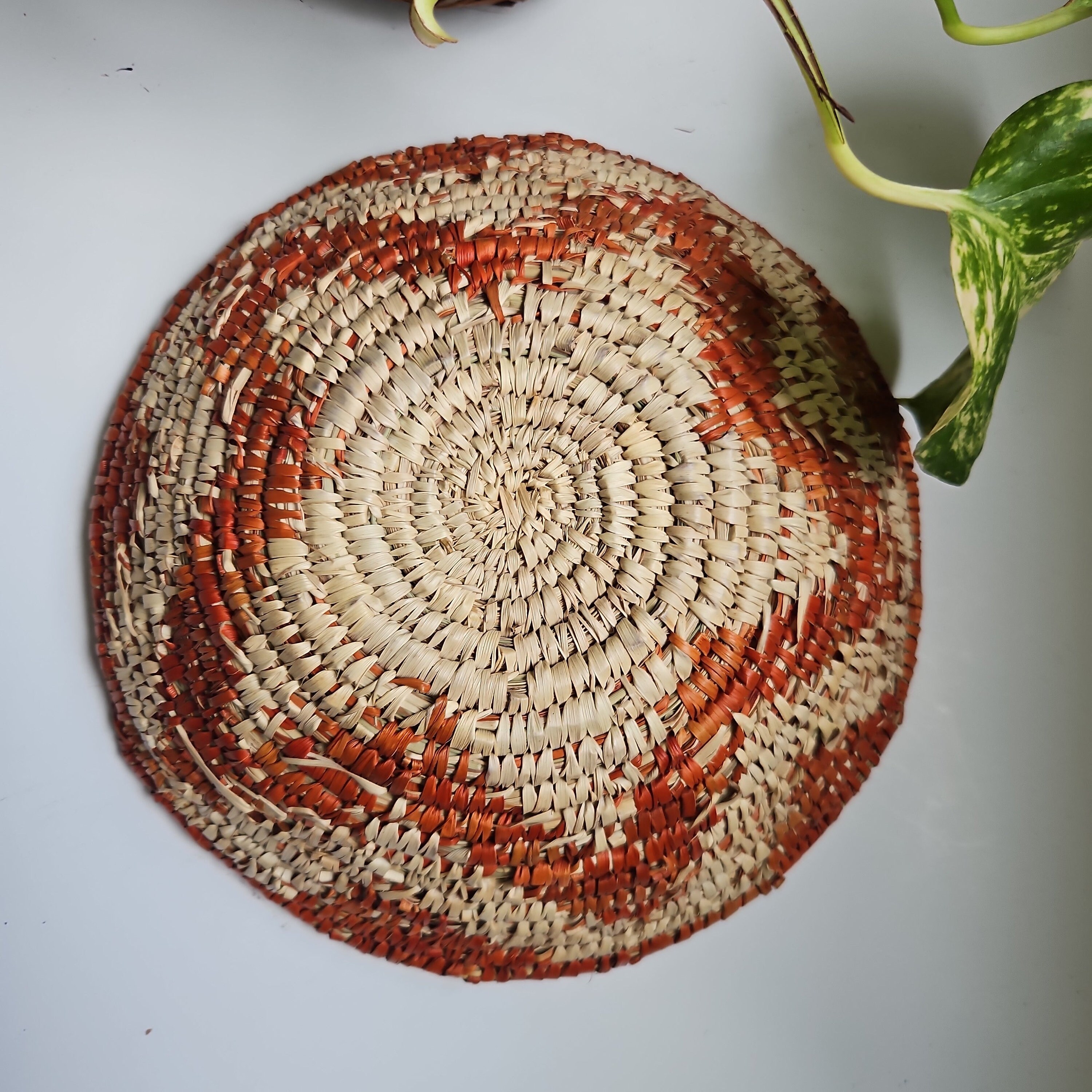 Vintage Southwest Navajo Inspired Basket 8-10 Inches, Handwoven