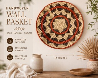 Cestas de ensueño auténticas de inspiración africana del suroeste Navajo, tejidas a mano. Tamaño aproximado: 34,5-36 cm.