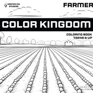 Printable Coloring Book | Farmer | 25 Pages | Teens | Fun Activity | Digital Art | Download | Occupation | Relaxation