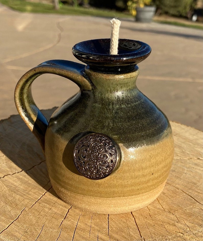 Oil Lamp Candle Handmade Pottery Etsy