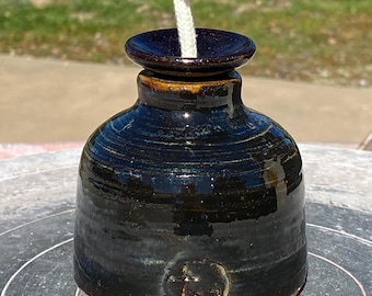 Oil lamp candle handmade pottery