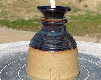 Oil lamp candle handmade pottery