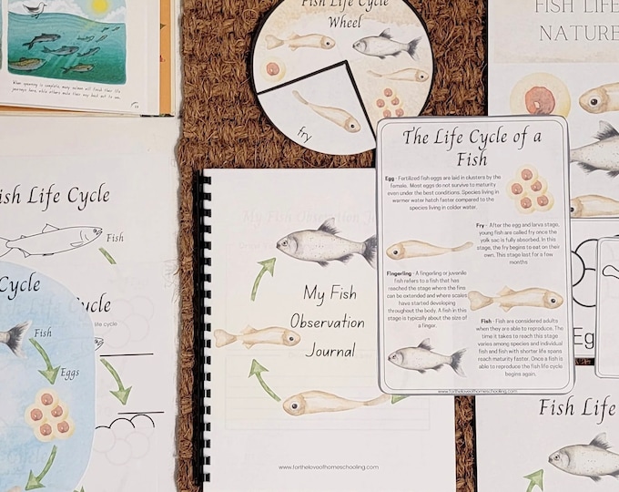 Fish Life Cycle Nature Unit Study, Montessori 3 Part Cards, Life Cycle ...
