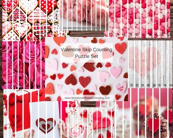 Valentine's Skip Counting Puzzles