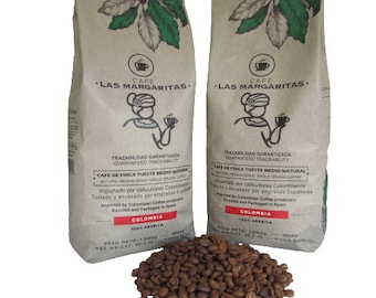 3 kilos de Café tueste natural en grano, 100% arabica de Colombia de especialidad