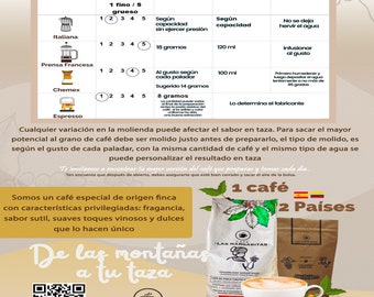 Café en grano natural. 100% Arabica. Origen único Colombia