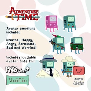 BMO TTS Companion & PNGTuber — BUNDLE | 6 Emotions with Blink — Veadotube and PNGTuber Plus Ready