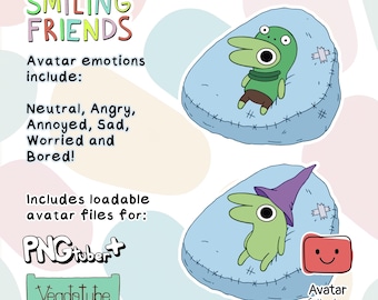 Glep PNGTuber Avatar: 6 Emotions, Blink - Veadotube & PNGTuber Plus Ready