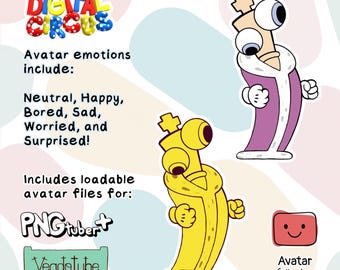Kinger PNGTuber Avatar: 6 Emotions, Blink - Veadotube & PNGTuber Plus Ready