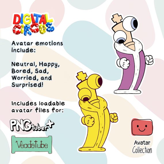 Kinger PNGTuber Avatar: 6 Emotions, Blink - Veadotube & PNGTuber Plus Ready