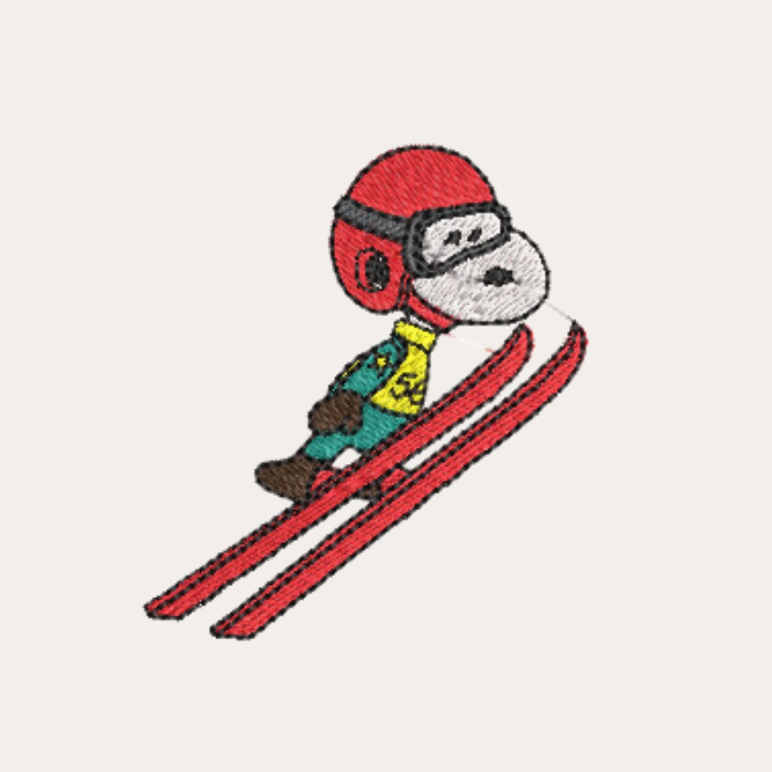 Embroidered Snoopy Ski Jumper Ski Christmas Jumper Retro Ski Jumper