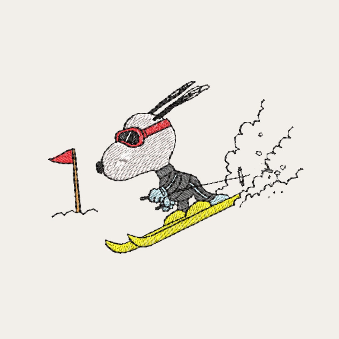 Embroidered Snoopy Ski Jumper Apres Ski Jumper Vintage Ski Jumper Retro