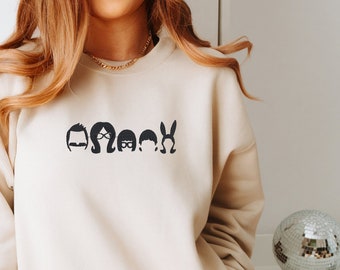 Bob's Burgers Film besticktes Sweatshirt - Tina Belcher Merch - Bob's Burgers Geschenk - Cartoon Lover - Lustiges Sweatshirt - Louise belcher