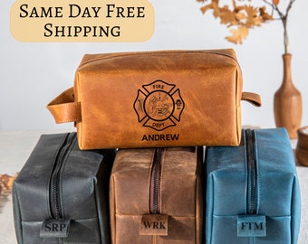 Personalized Firefighter Gifts, Mens Toiletry Bag, Fire Academy Graduation, First Responder, Gift for Him, Boyfriend, Husband, Father, Dad