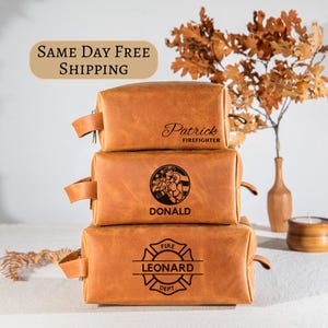 Personalized Firefighter Retirement Gift, Fire Academy Graduation Gift for Him, Fire Man Dopp Kit, First Responder Gift, Firefighter Crew