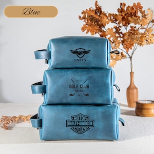 Christmas Gift for Men, Personalized Groomsmen Gifts, Handmade Leather Toiletry Bag, Custom Groomsmen Wedding Gift, Gift for Him, Anniversary Gift, Personalized Gifts, Gift for Husband Dad Man Boyfriend Graduation, Handmade Full Grain Cowhide, Xmas
