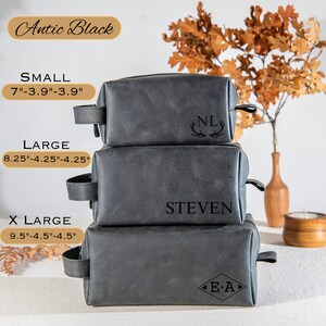 Christmas Gift for Men, Personalized Groomsmen Gifts, Handmade Leather Toiletry Bag, Custom Groomsmen Wedding Gift, Gift for Him, Anniversary Gift, Personalized Gifts, Gift for Husband Dad Man Boyfriend Graduation, Handmade Full Grain Cowhide, Xmas