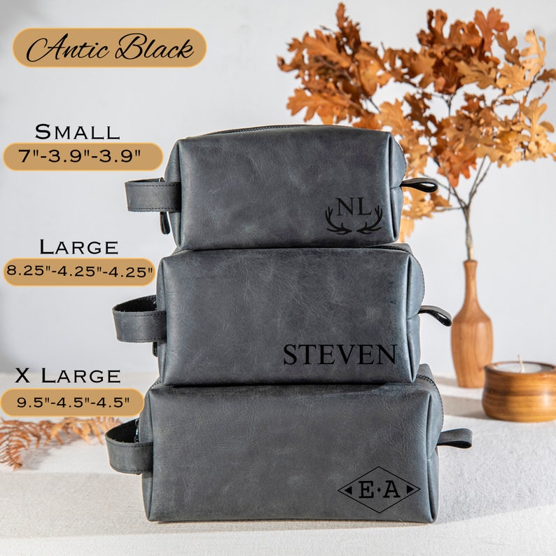 Christmas Gift for Men, Personalized Groomsmen Gifts, Handmade Leather Toiletry Bag, Custom Groomsmen Wedding Gift, Gift for Him, Anniversary Gift, Personalized Gifts, Gift for Husband Dad Man Boyfriend Graduation, Handmade Full Grain Cowhide, Xmas