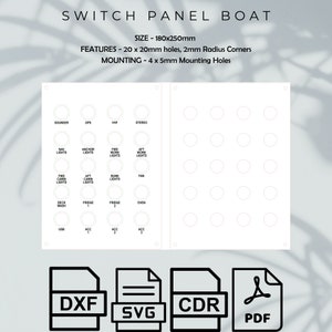 Dash Panel SVG, Boot Panel, Gang Panel, Laser Datei, Download, anpassbar
