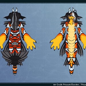 Mermaid Mythical Creature Sona OC Clown Fish Adopt Furry Fursona OC Reference Sheet (Digital Art)