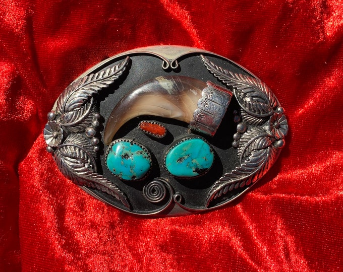 Navajo Bear Claw Belt Buckle by Artisan S. Chagolla Etsy