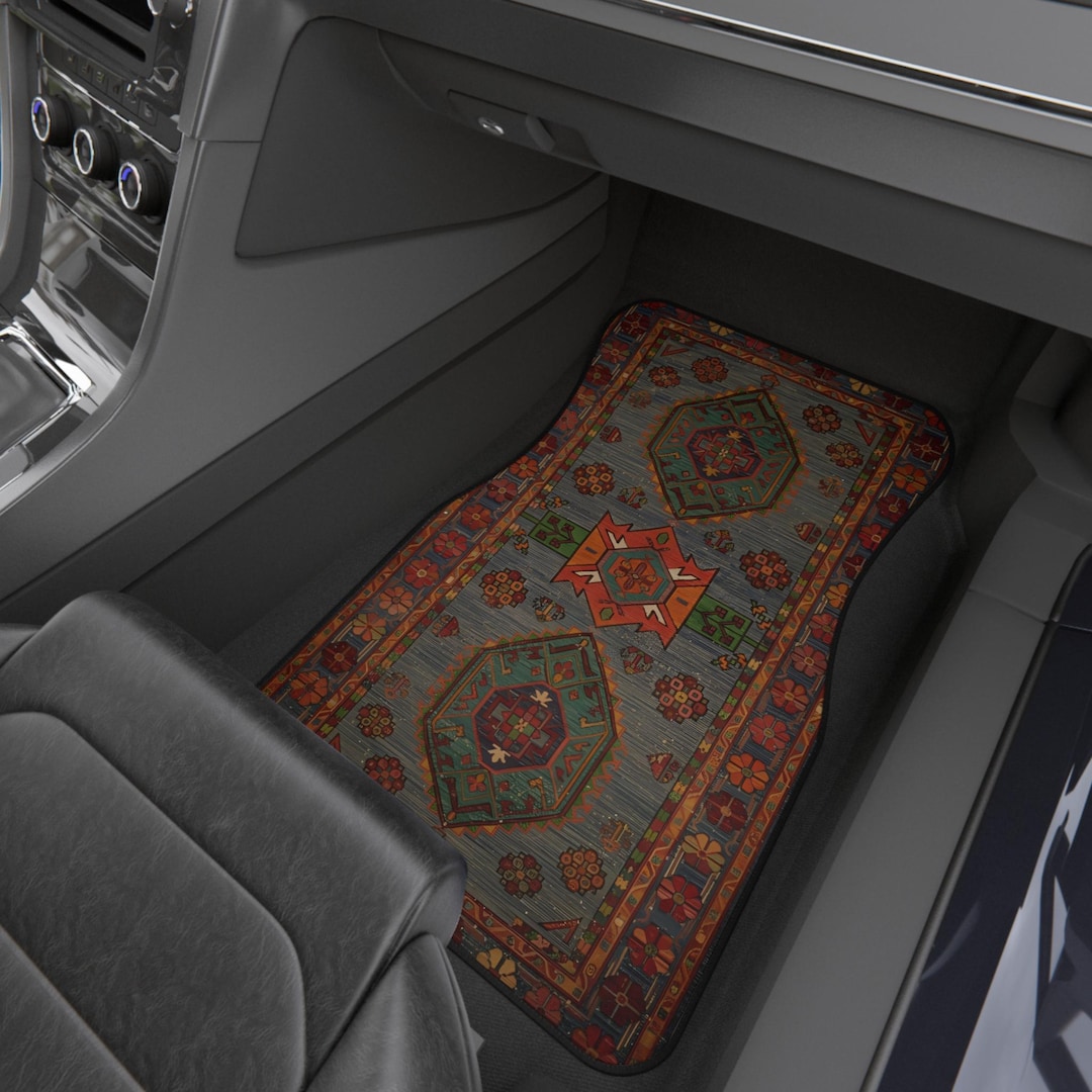 Persian Rug Car Mats Set of 4,boho Car Decor,vintage Oriental Car Floor ...