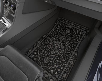 Alfombrillas de coche de estilo vintage con alfombra persa negra – Juego de 4 piezas