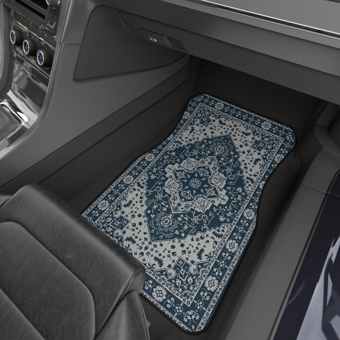 Blue Persian Rug Car Mats, Boho Car Floor Mat Set, Cute Car Accessories ...