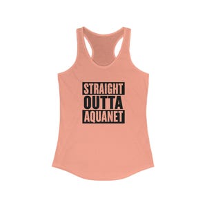 Straight Outta Aquanet Women&#39;s Racerback Tank, 80s Hair, Retro Workout Top, Vintage Inspired Tee, Funny Graphic Shirt