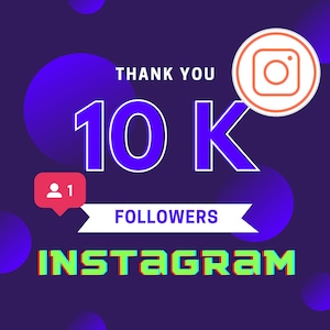 Lifetime Instagram 10K Followers, Boost Your Social Media Presence, Social Media Templates, High Quality, 10.000 followers