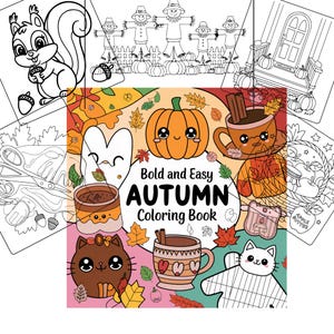 Autumn Coloring Book: 40 Cozy Home Illustrations (Digital Download)