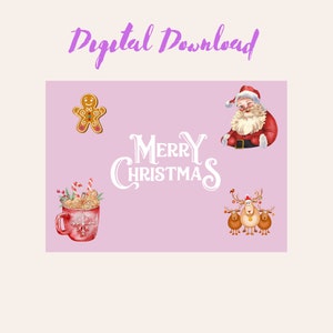 Aangepaste Merry Christmas-wenskaart - Afdrukbare digitale download, kerstkaarten, DIY-kerstkaart