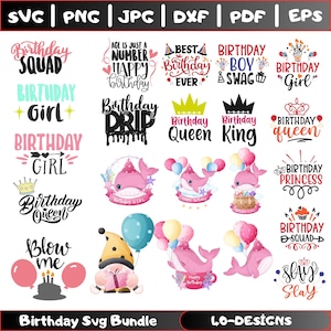 Birthday Crew SVG Bundle: Party Shirt Designs (Digital Download)