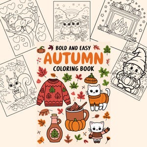 Autumn Coloring Book: 40 Cozy Home Illustrations (Digital Download)
