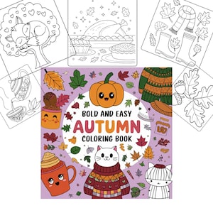 Autumn Coloring Book: 40 Cozy Home Illustrations (Digital Download)
