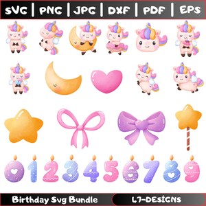 Birthday Party Decor SVG Bundle, Party Shirt Designs, Birthday Girl Queen Squad Cut Files for Cricut, Silhouette, İnstant Digital Download