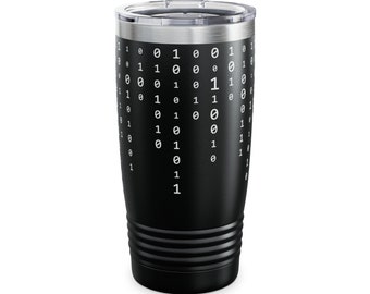 Binärcode Edelstahlbecher: Coder Geschenk, 20 Unzen Reisebecher