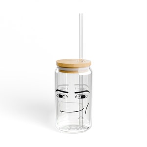 Smiling Roblox Character Glass Tumbler, Gamer Gift, Roblox Face Tumbler, Gamer Tumbler, Gift for Gamer, Gift for Roblox Lover