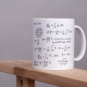 Gravitational Physics Equations Mug 11 oz | Physics Gift, Science Mug, Gravity Mug, Professor Gift, Teacher Gift, Newton&#39;s Law, Science Gift