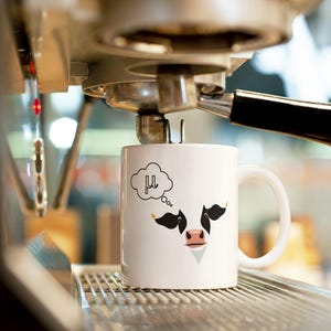 Taza de vaca de física Mu (325 ml) / Regalo de física, Taza para amantes de las vacas, Humor Mu, Física Mu, Fricción, Alfabeto griego, Humor de física, Letra griega, Taza de vaca