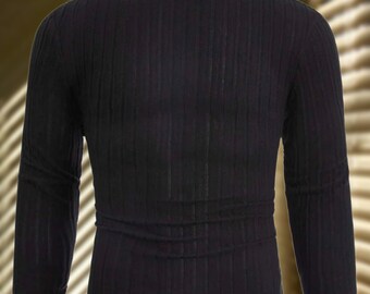 Mens Long Sleeve Fashion Knitted Turtleneck Slim Fit Winter Sweater Casual Wear