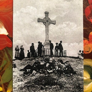Carte postale vintage. La tombe de Taras Chevtchenko à Kaniv. Ukraine.