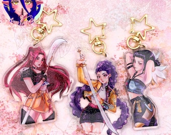 K-Pop Girl Band Glitter Epoxy Keychains