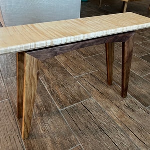 Custom Furniture Mid Century Side Table | Pecan or Curly Maple
