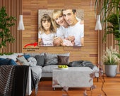 Personalized Family Photo Canvas - Heartfelt Gifts for Moms, Dads, Siblings, Grandparents - Custom Text for Cherished Home Wall Art