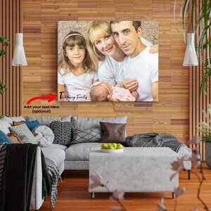 Personalisierte Familienfoto-Leinwand - Herzliche Geschenke für Mütter, Väter, Geschwister, Großeltern - Benutzerdefinierter Text für geschätzte Hauswandkunst