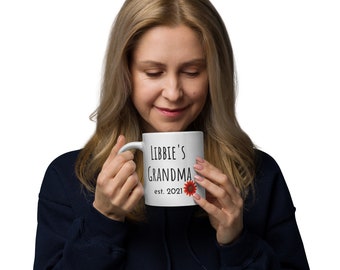 Personalized Grandma Mug - Customizable with Grandkid's Name and Your Title (Nana, Gram, Grammy, etc.) Perfect Gift for Proud Grandmothers