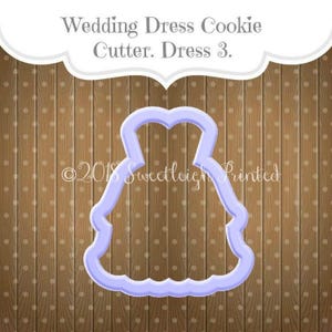 3.5 inch Wedding dress Cookie Cutters, Popular wedding cookie cutter, Dress cookie cutter, Baking cookie cutters, Candle cutters