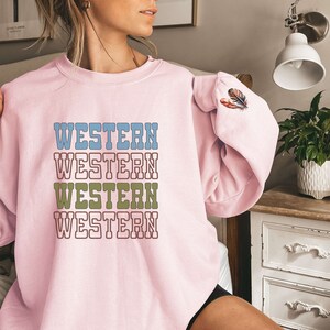 Cute Western Sweatshirts, Ladies Western Shirts, Gift For Her, Long Sleeve Western Shirts, Gifts For Girlfriend, Gift For Mom