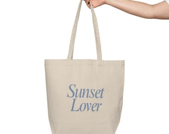 【lovelpie】totebag (beige) Sunset Lover Canvas Shopping Tote - Etsy